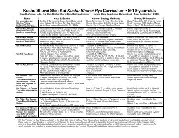 Kosho Shorei Shin Kai Kosho Shorei Ryu Curriculum • 9-12-year-olds