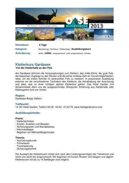 56 Kletterkurs Gardasee - Alpinschule OASE-Alpin