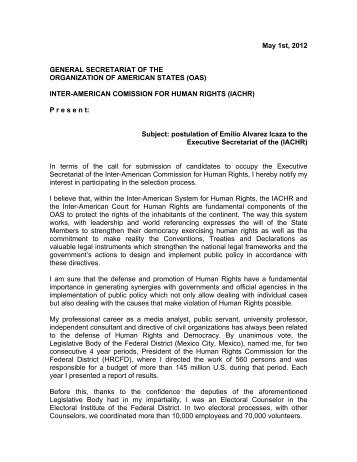 human rights cover letter