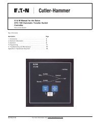 O & M Manual for the Eaton ATC-100 Automatic Transfer Switch ...