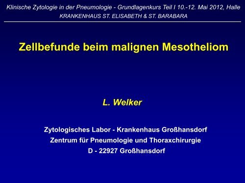 Zellbefunde beim malignen Mesotheliom - Krankenhaus St ...