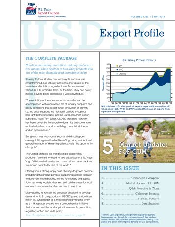 Export Profile - US Dairy Export Council