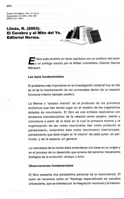 El Cerebro y el Mito del Yo - contextosacademicos.org