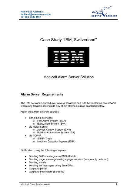Case Study "IBM, Switzerland" - New Voice International AG