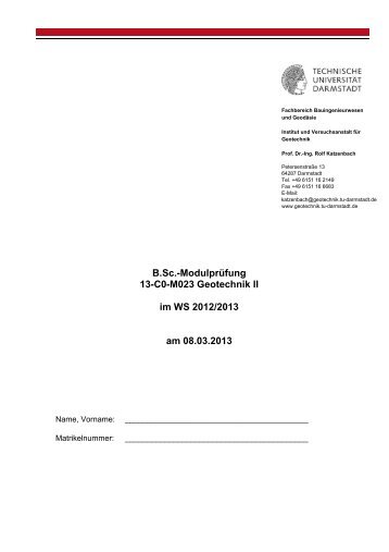 WS 2012/13 - Institut und Versuchsanstalt für Geotechnik