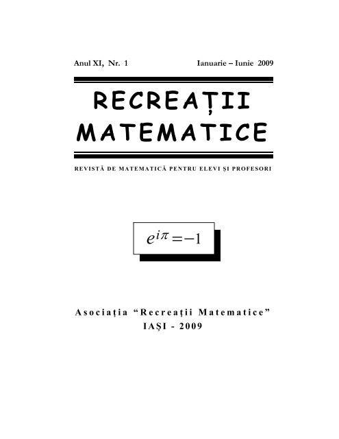 Revista (format .pdf, 1 MB) - RecreaÅ£ii Matematice