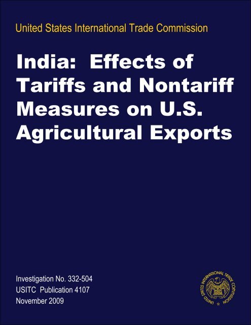 India Effects Of Tariffs And Nontariff Measures On Us - 