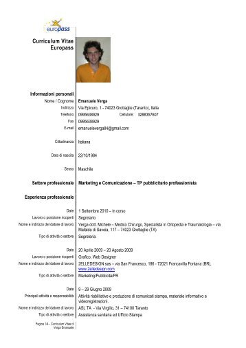 Curriculum Vitae Europass - Associazione Italiana Pubblicitari ...