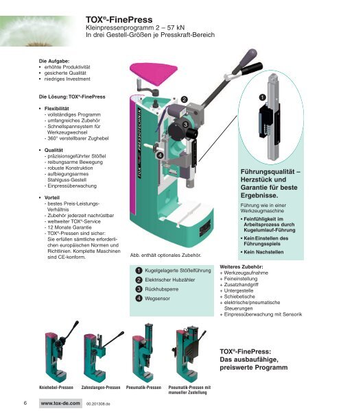 Produktprogramm - TOX® PRESSOTECHNIK