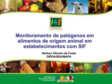 Monitoramento de patÃ³genos em alimentos de origem animal em ...