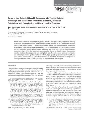 Series of New Cationic Iridium(III) Complexes with Tunable ...