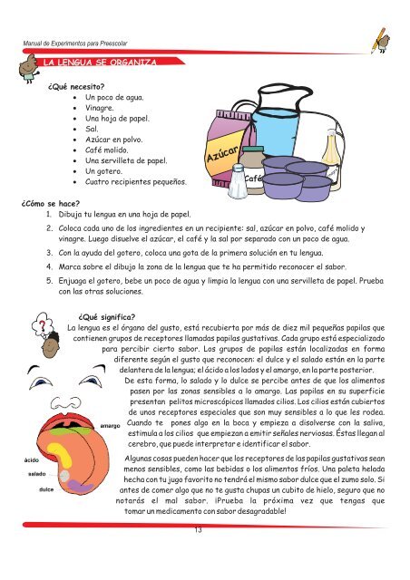 Manual de Experimentos para Preescolar - Concyteq