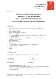 Einladung zur Jahresversammlung 2011 Donnerstag, 19. Mai 2010 ...