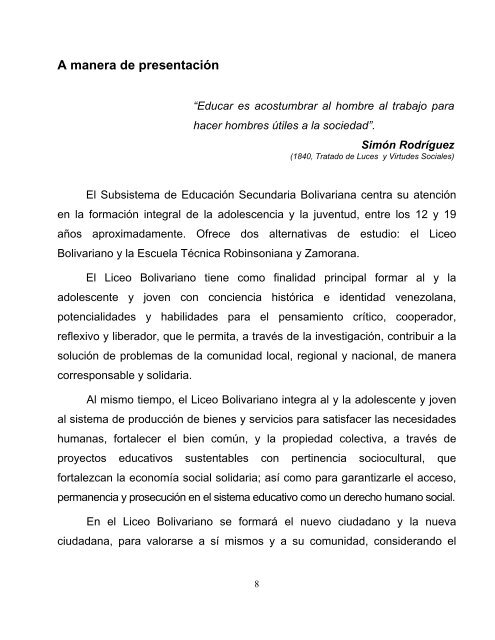 Curricular de Liceos Bolivarianos - Ministerio del Poder Popular ...