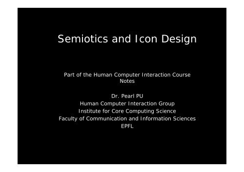 Semiotics and Icon Design - HCI - EPFL