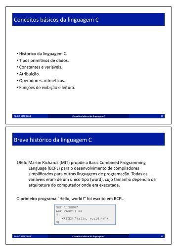 Conceitos bÃ¡sicos da linguagem C - Unesp