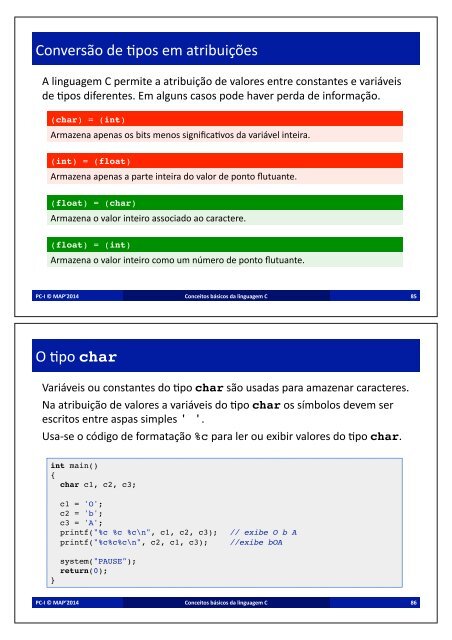 Conceitos bÃ¡sicos da linguagem C - Unesp