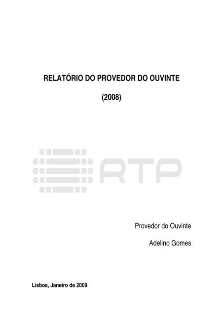 relatório do provedor do ouvinte (2008) - Clube de Jornalistas