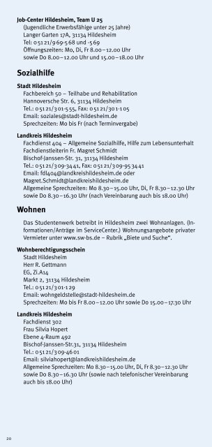 Sozialtipps für Studierende - Technische Universität Braunschweig