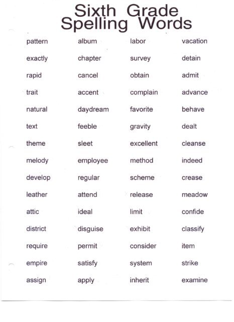 Th Grade Spelling Bee Words List Hard Spelling Bee Words Spelling Bee