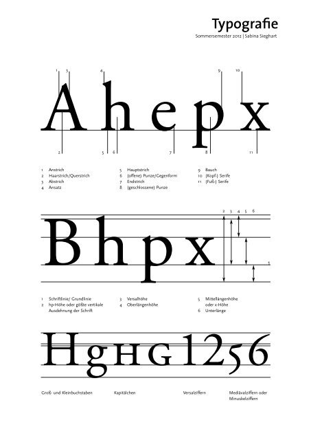 Typografie - Sabina Sieghart Kommunikationsdesign