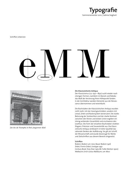 Typografie - Sabina Sieghart Kommunikationsdesign