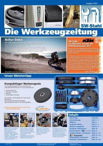 Die Werkzeugzeitung - SW-Stahl & Werkzeugvertriebs GmbH