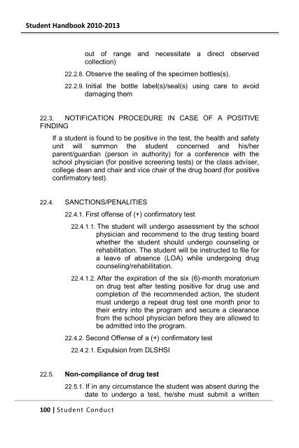 Part 4: Student Conduct - De La Salle Health Sciences Institute