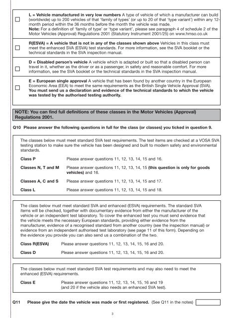 Single Vehicle Approval (SVA) - Driving, transport and travel