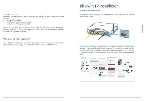 Bluewin TV einrichten - Swisscom