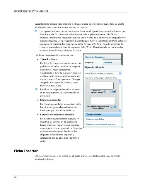 Uso de la libreta de direcciones - DYMO