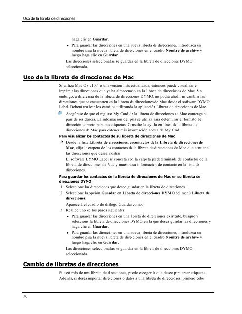 Uso de la libreta de direcciones - DYMO