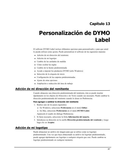 Uso de la libreta de direcciones - DYMO