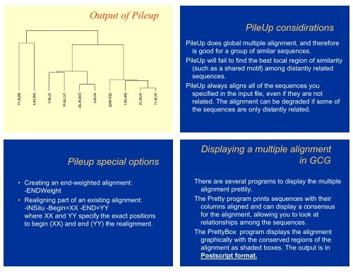 Multiple Alignment - Bioinformatics and Biological Computing