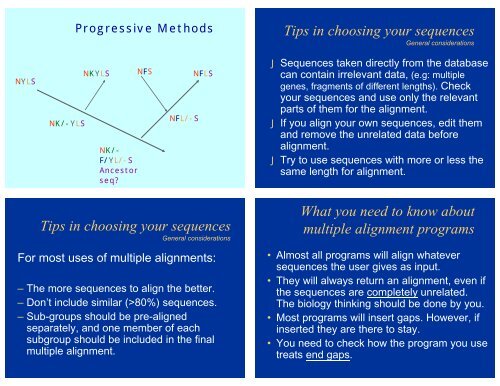 Multiple Alignment - Bioinformatics and Biological Computing