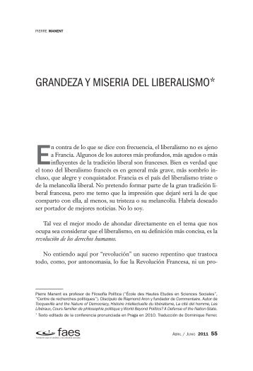 Grandeza y miseria del liberalismo - FAES