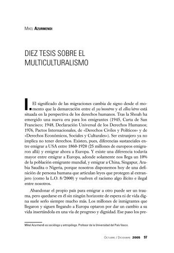 DIEZ TESIS SOBRE EL MULTICULTURALISMO - FAES