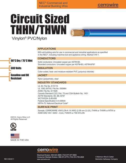 Thhn Wire Chart