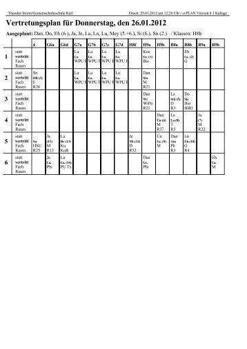 Vertretungsplan - Theodor-Storm-Schule