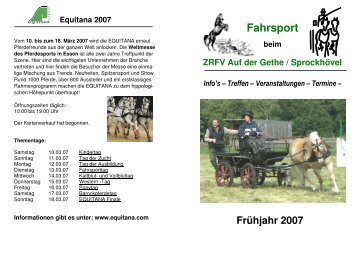 Neuer Fahrsportflyer 2007 - ZRFV Auf der Gethe e.V.