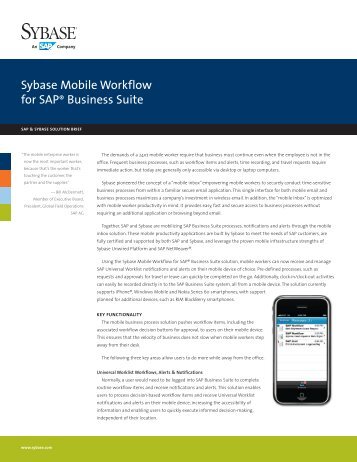 Sybase Mobile Workflow for SAP Business Suite