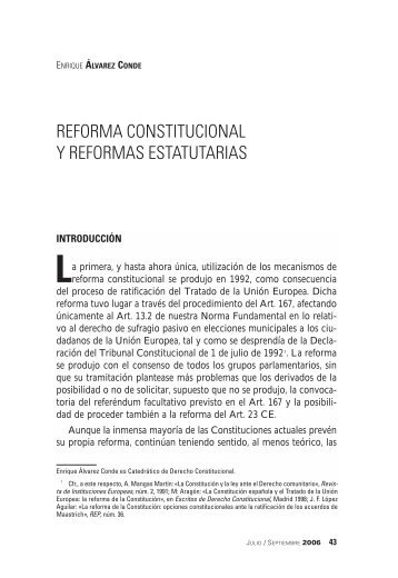 Reforma constitucional y reformas estatuarias - FAES