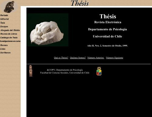 ThÃ©sis, Revista Virtual - Facultad de Ciencias Sociales