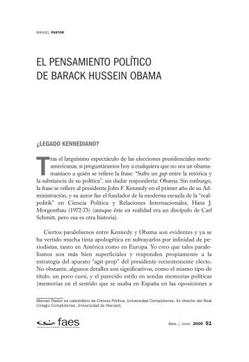 El pensamiento político de Barack Hussein Obama - FAES