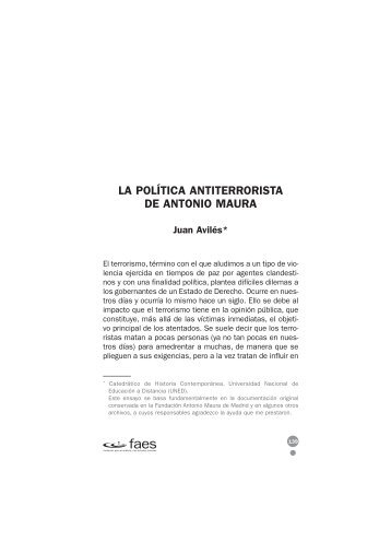 La política antiterrorista de Antonio Maura - FAES