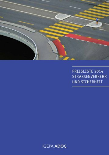 Preisliste 2014 Strassenverkehr und Sicherheit