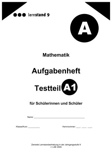 Aufgabenheft Testteil - Standardsicherung NRW