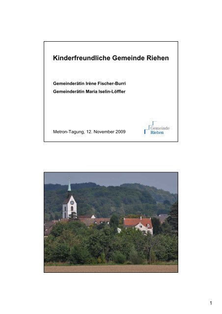 Kinderfreundliche Gemeinde Riehen - Handout - Metron