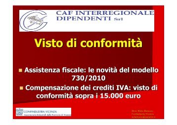 slide convegno modello 730 25.03.10.pdf - Associazione Industriali ...