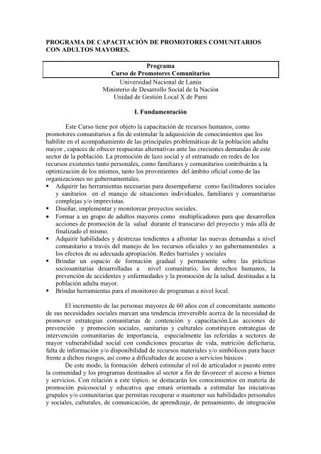 CapacitaciÃ³n de promotores comunitarios con adultos mayores